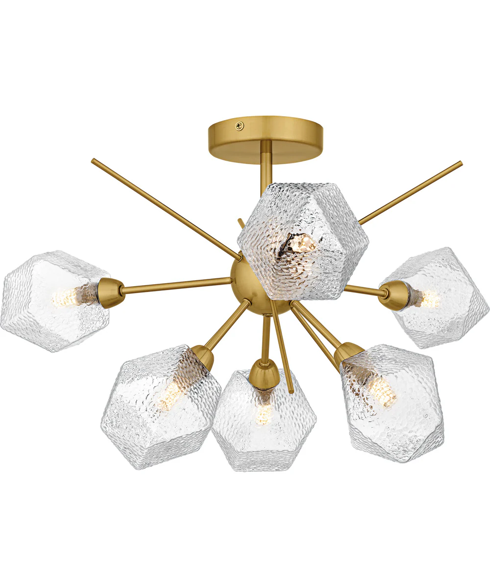 Salvador Extra Large 6-light Semi Flush Mount Brushed Gold - Image 3