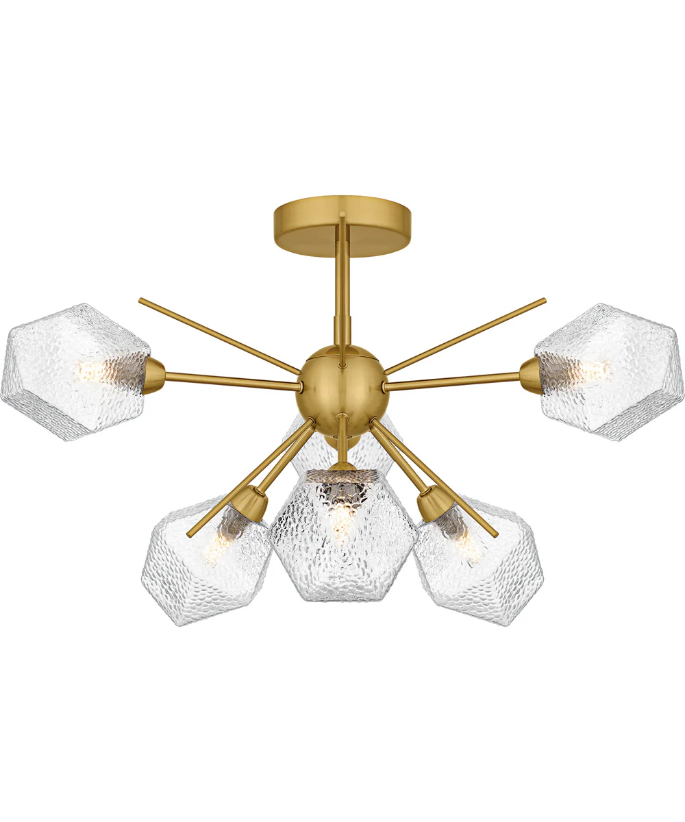 Salvador Extra Large 6-light Semi Flush Mount Brushed Gold - Image 4