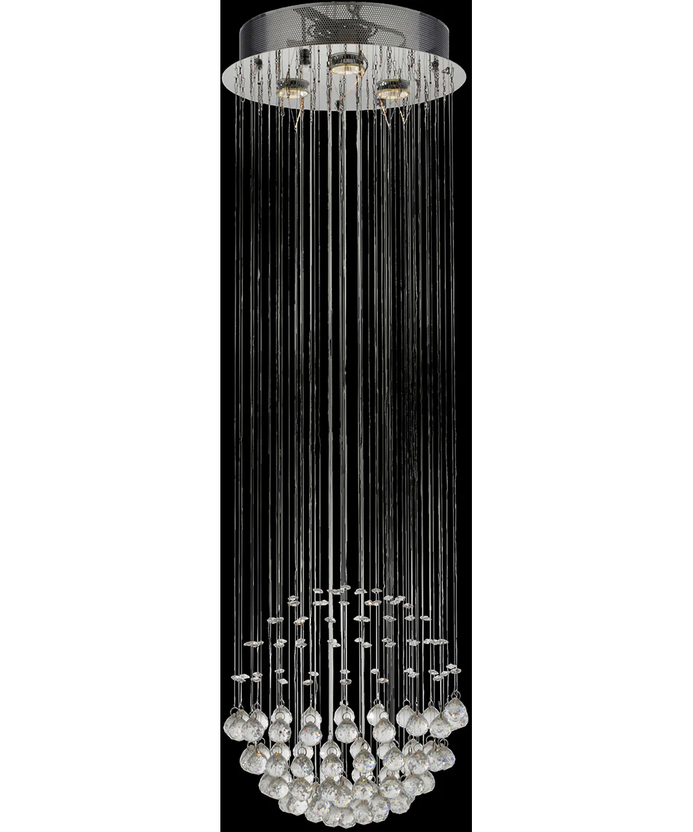 Sapphire 3-Light Chandeliers Chrome/Crystals