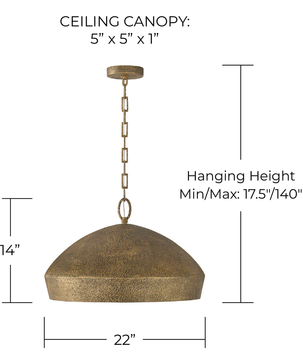 Savari 1-Light Pendant Artisan Gold - Image 5