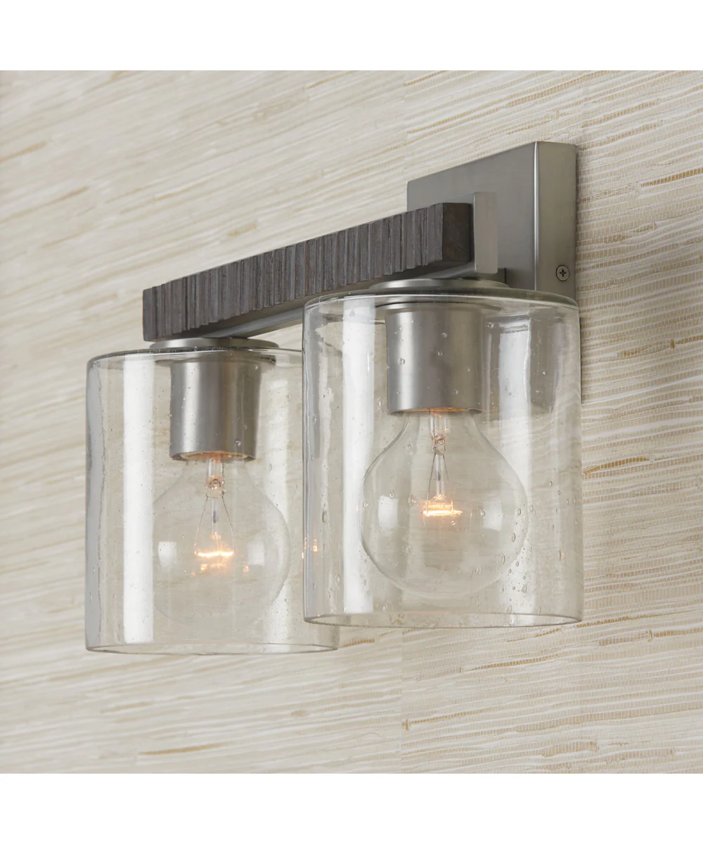 Sawyer 2-Light Vanity Carbon Grey and Matte Nickel - Image 2