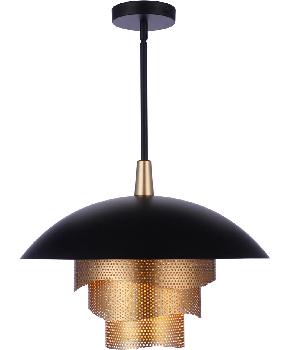 Sculptural Statement Pendants 1-Light Lighting Flat Black/Matte Gold - Image 2