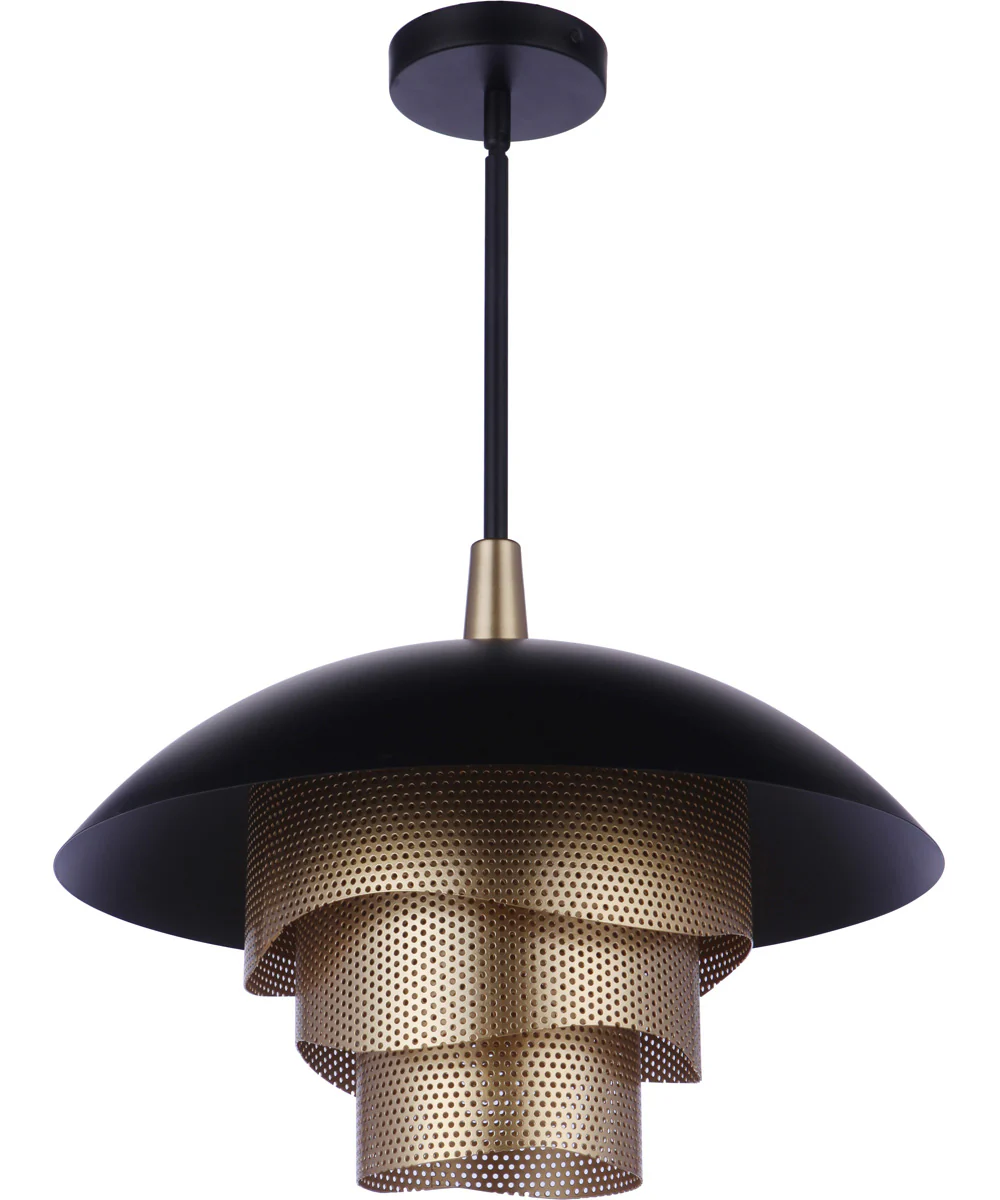 Sculptural Statement Pendants 1-Light Lighting Flat Black/Matte Gold - Image 3