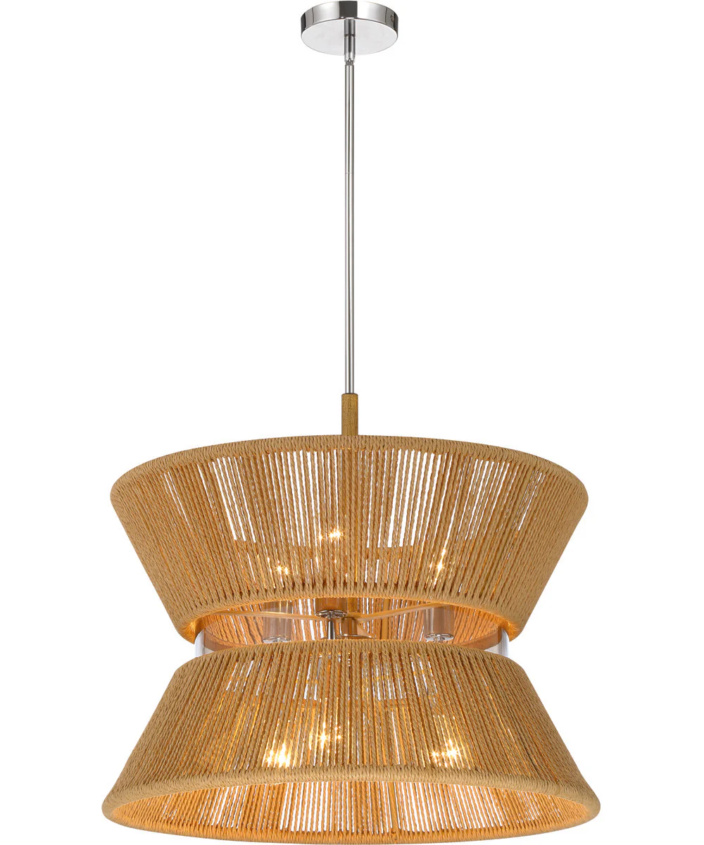 Serena 6-Light Lighting Chrome/Walnut - Image 2
