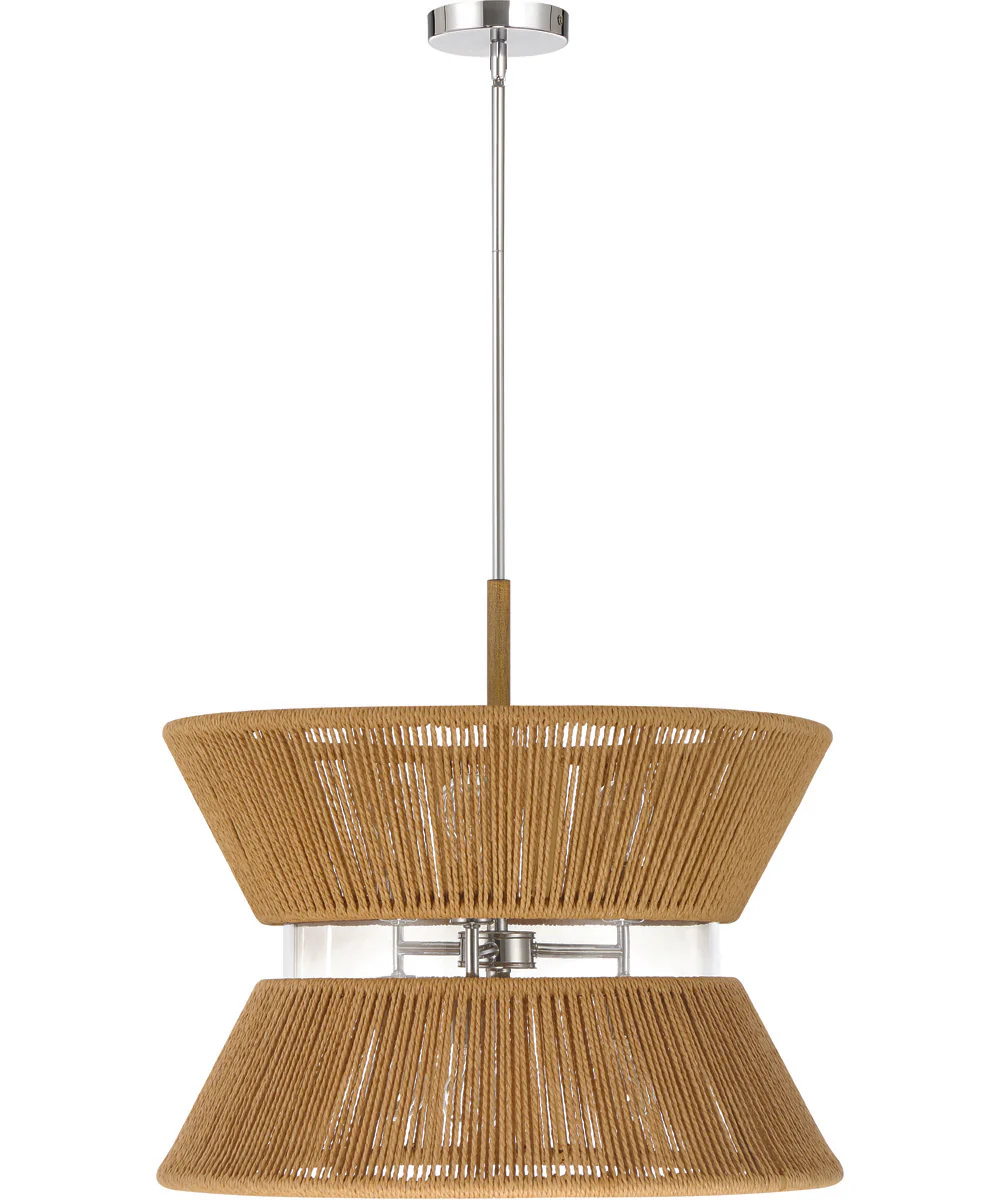 Serena 6-Light Lighting Chrome/Walnut - Image 3