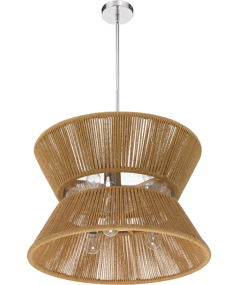 Serena 6-Light Lighting Chrome/Walnut - Image 4