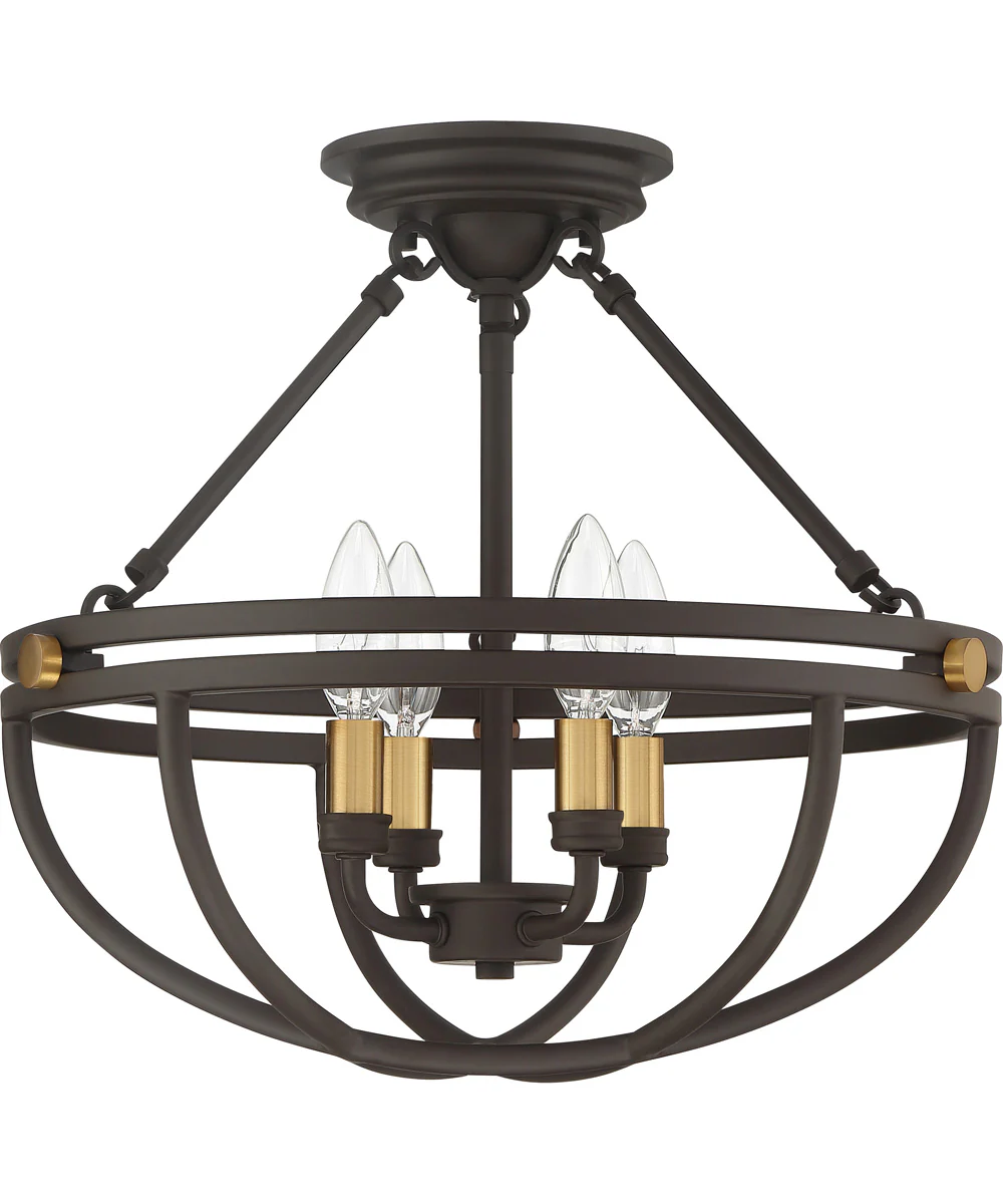 Sergeant 4-light Semi Flush Mount Western Bronze - Image 3