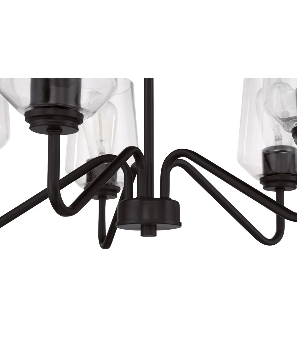 Shayna 5-Light Chandelier Flat Black - Image 5