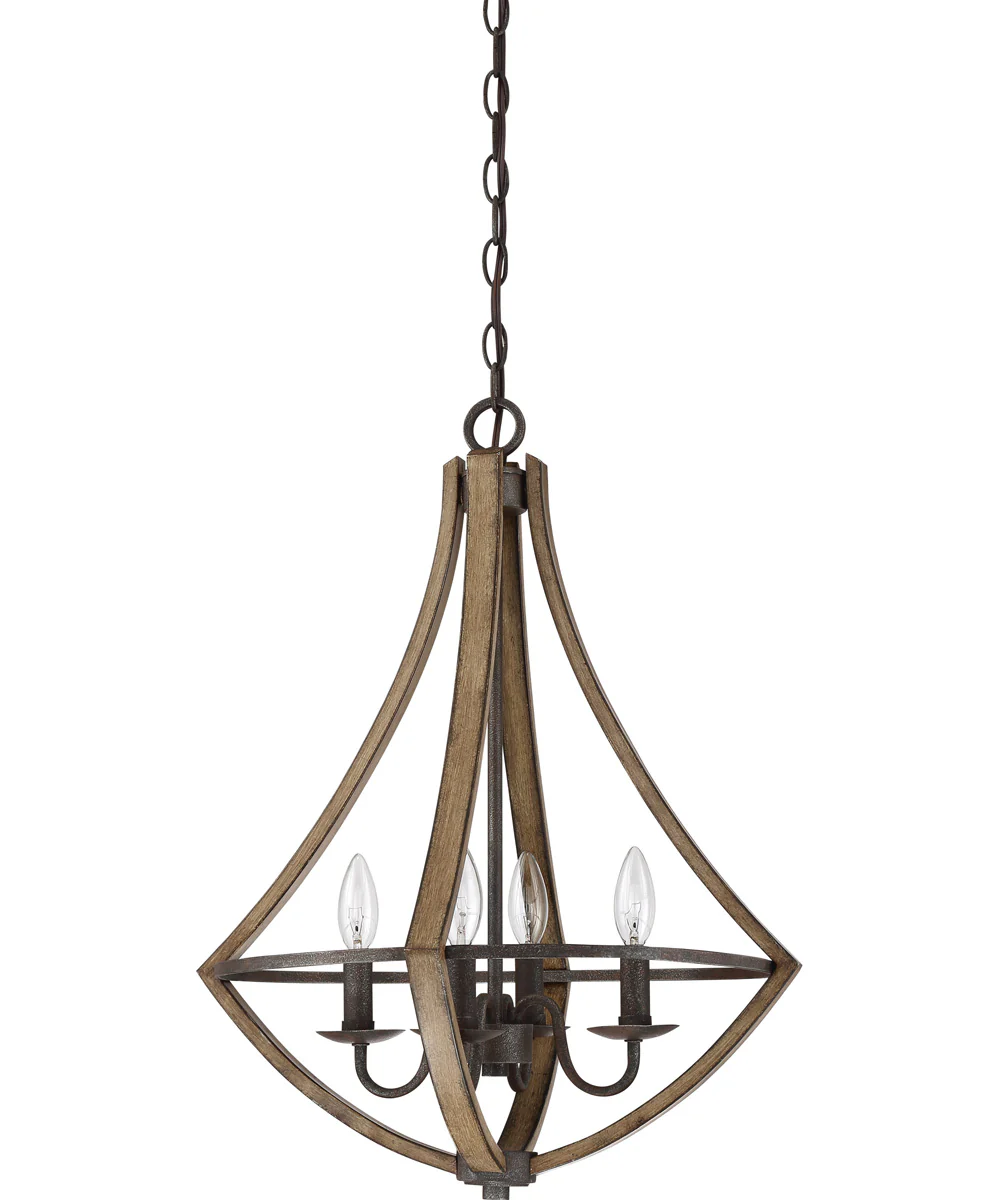 Shire 4-light Chandelier Rustic Black - Image 3