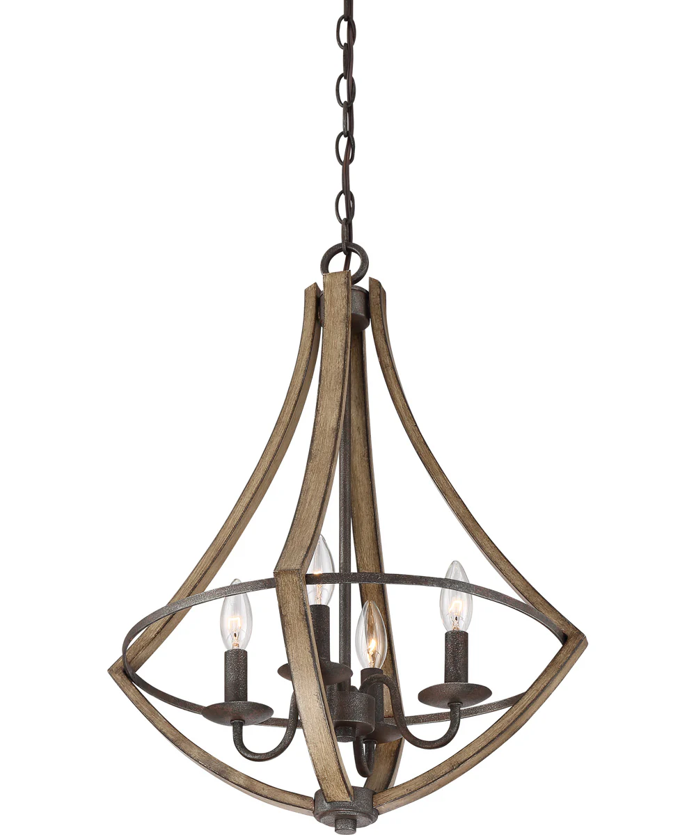 Shire 4-light Chandelier Rustic Black - Image 4