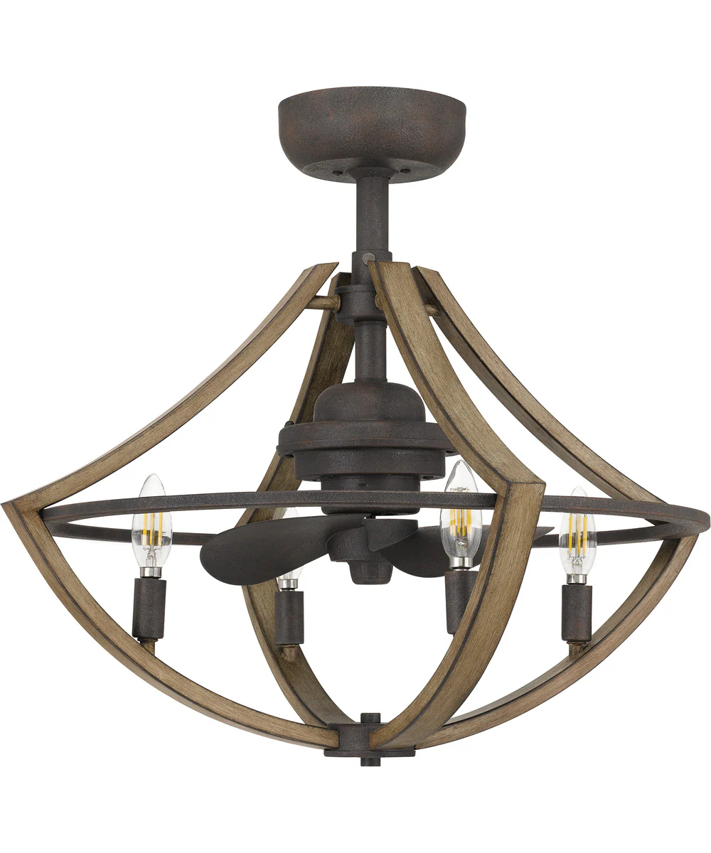 Shire 4-light Fandelier Ceiling Fan Rustic Black - Image 3