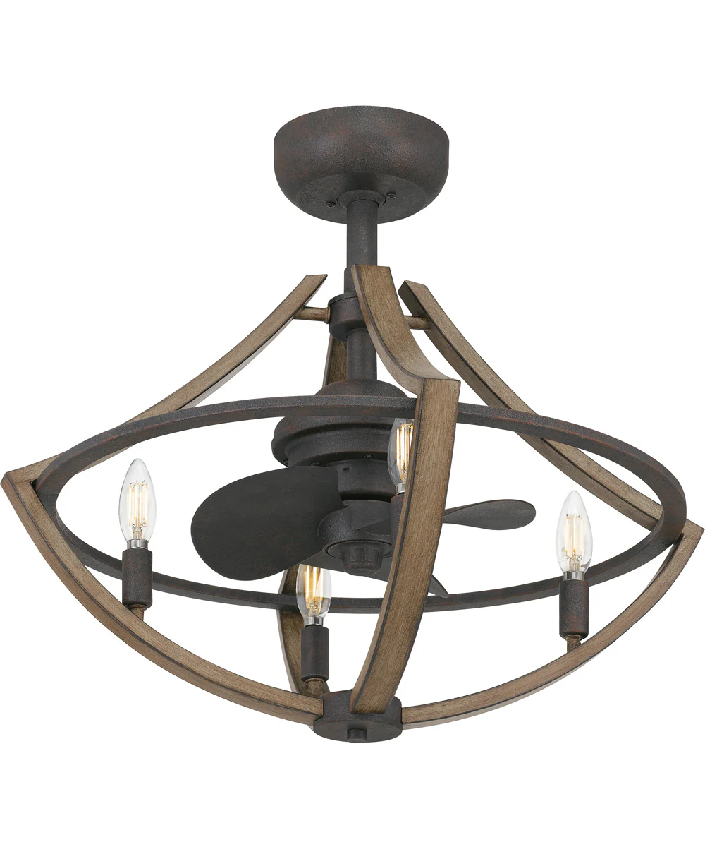 Shire 4-light Fandelier Ceiling Fan Rustic Black - Image 4