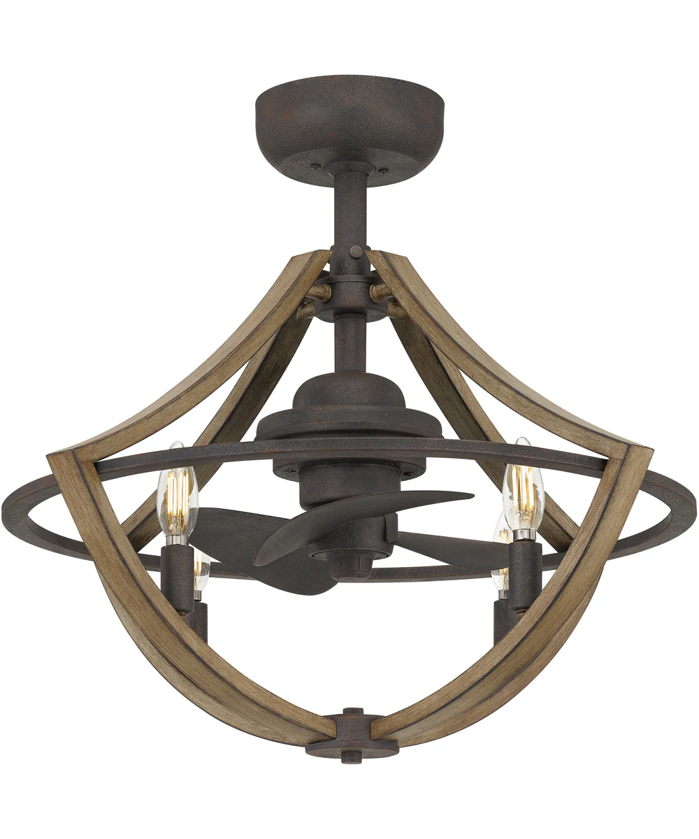 Shire 4-light Fandelier Ceiling Fan Rustic Black - Image 5