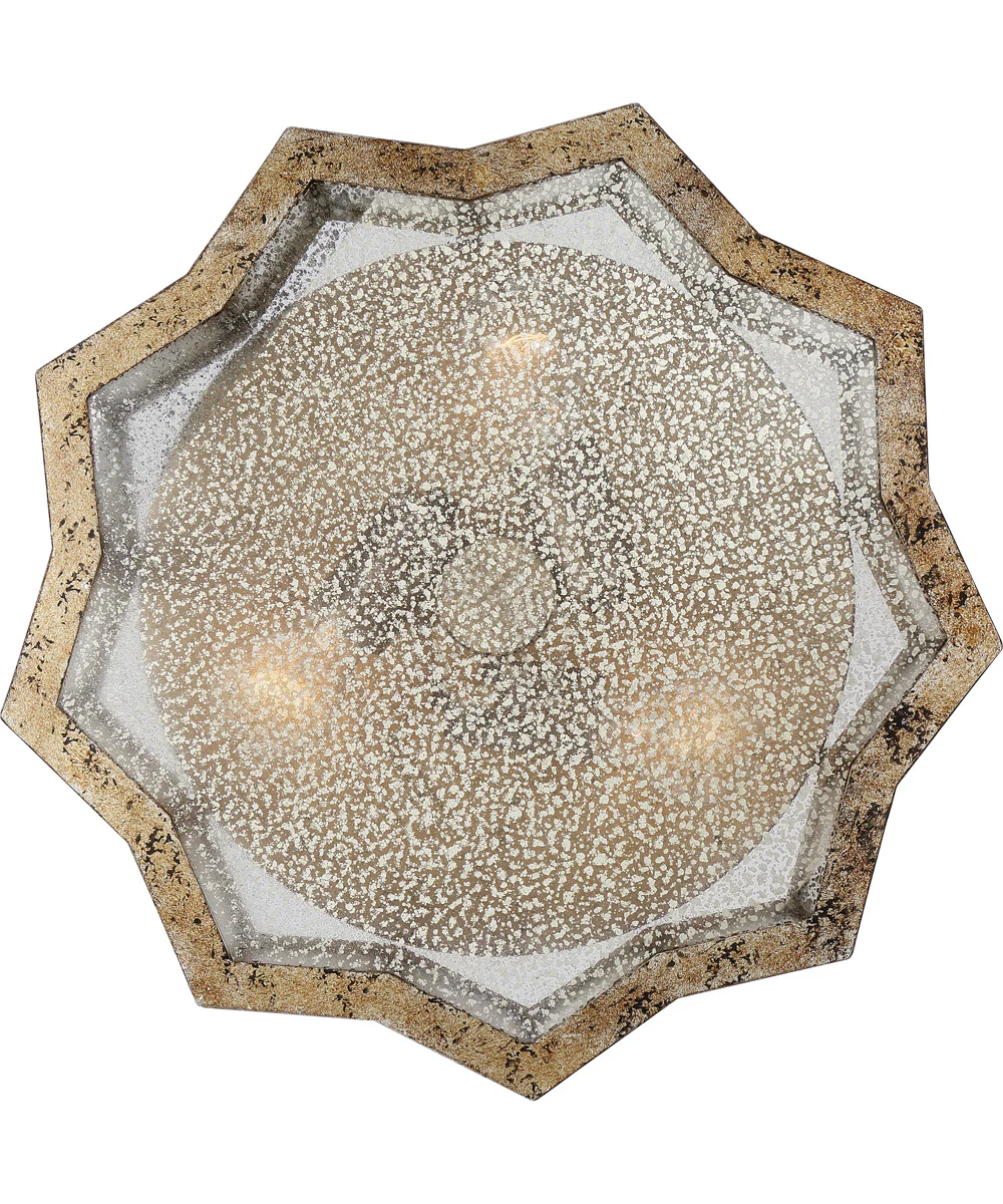 Shrine 3-light Flush Mount Aged Gold - Image 6
