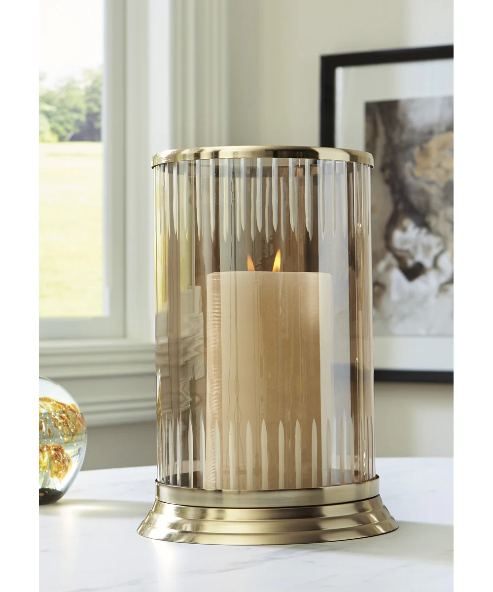 Aavinson Candle Holder Amber/Gold - Image 2