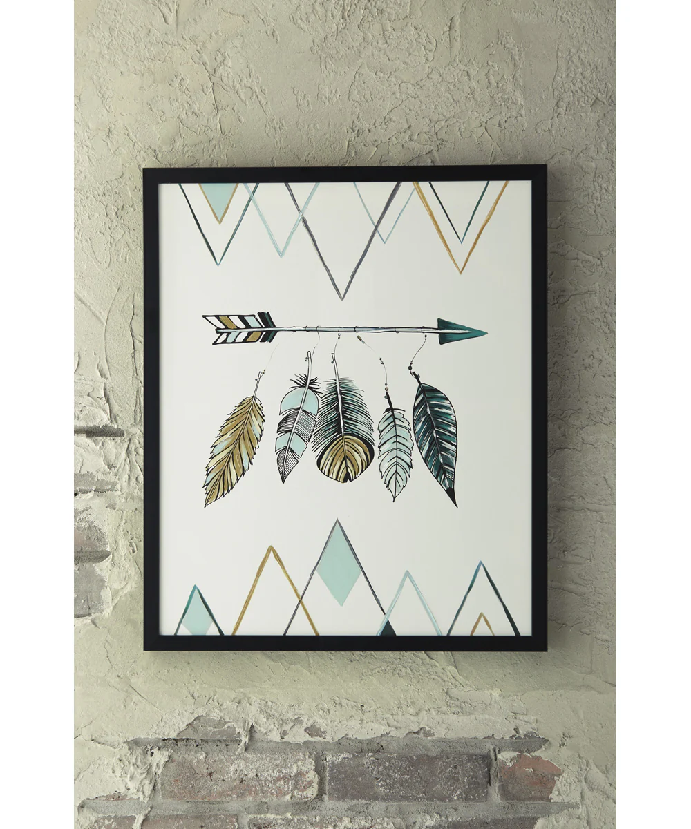 Adaley Wall Art Teal/White/Gray