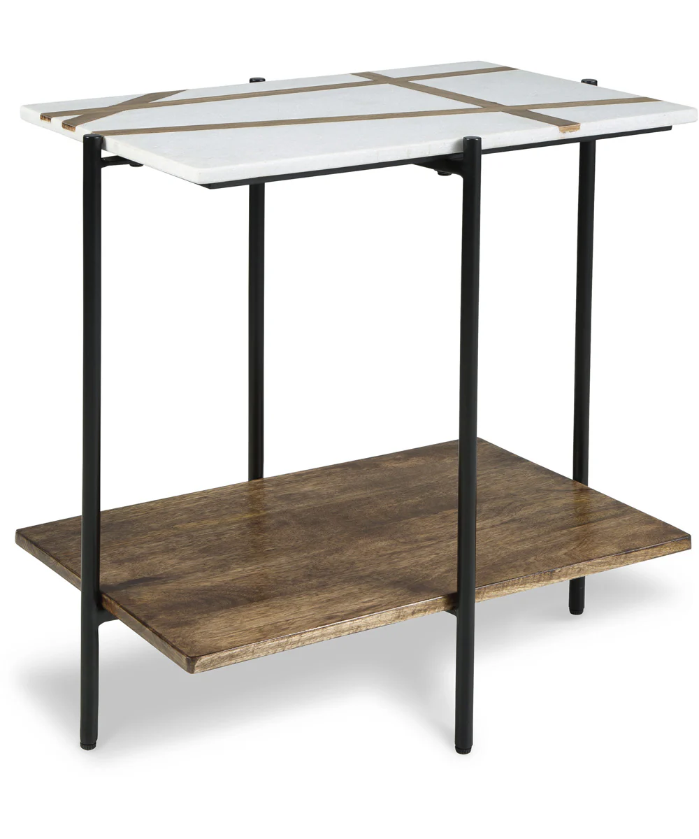 Braxmore Accent Table White/Light Brown