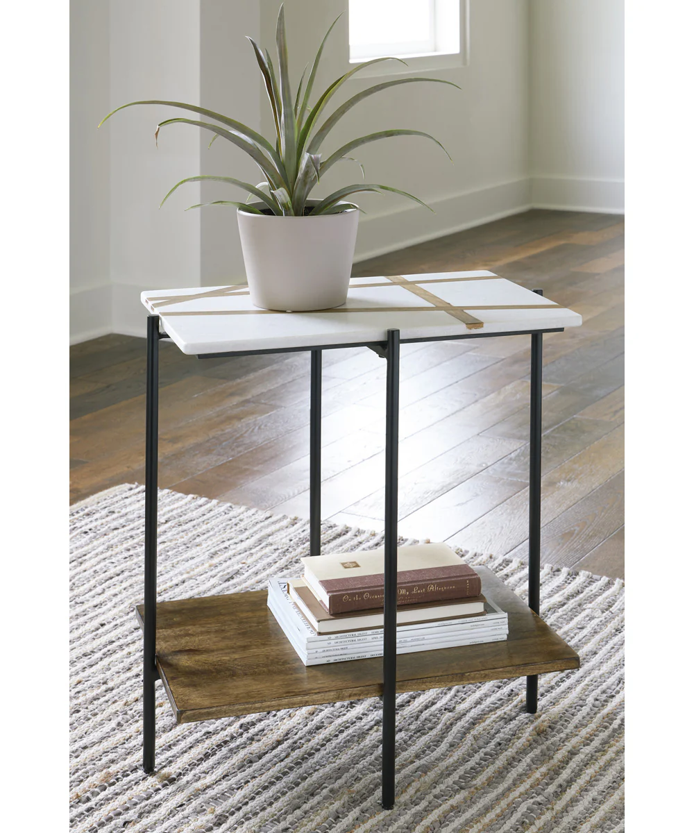 Braxmore Accent Table White/Light Brown - Image 2