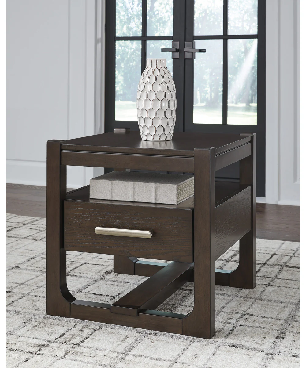 Breckington Square End Table Dark Brown - Image 2