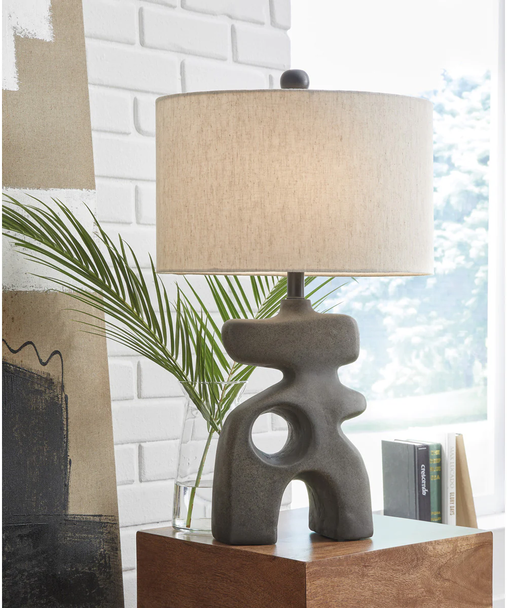 Danacy Paper Table Lamp Distressed Black - Image 2