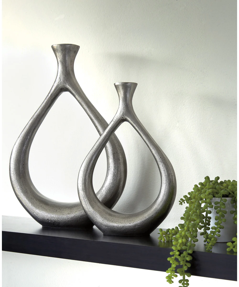 Dimaia Vase (Set of 2) (2/CS) Antique Silver