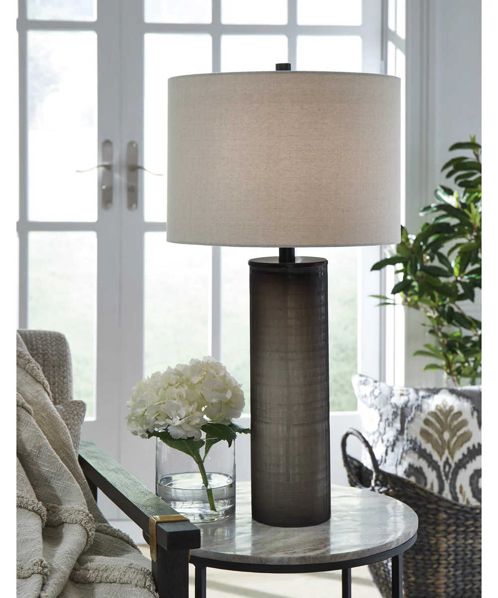 Dingerly Glass Table Lamp Brown - Image 2