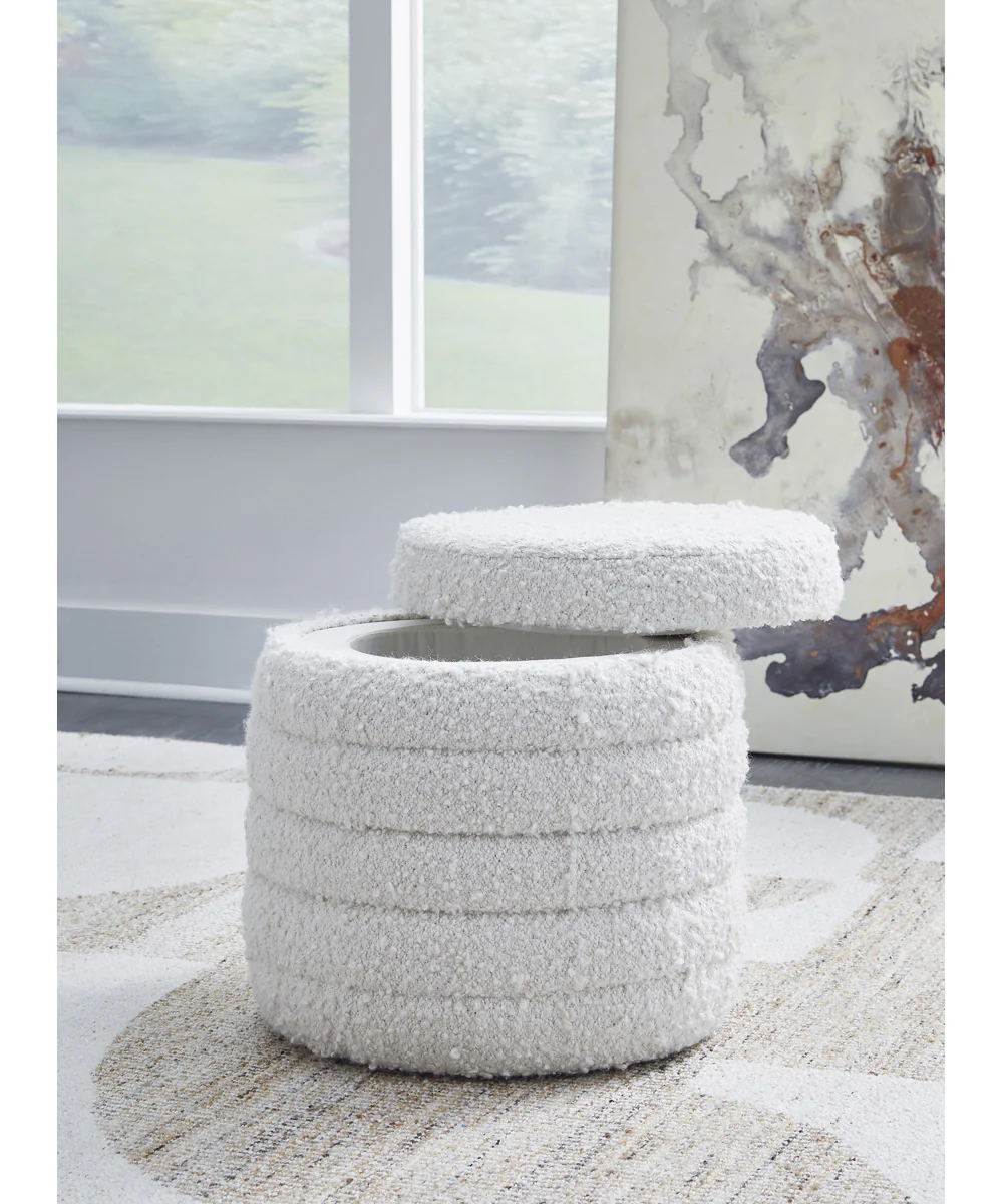 Duntler Storage Ottoman Ivory - Image 2