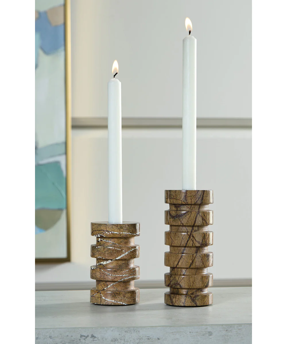 Emsleyfield Candle Holder Set Set of 2 Tan - Image 2