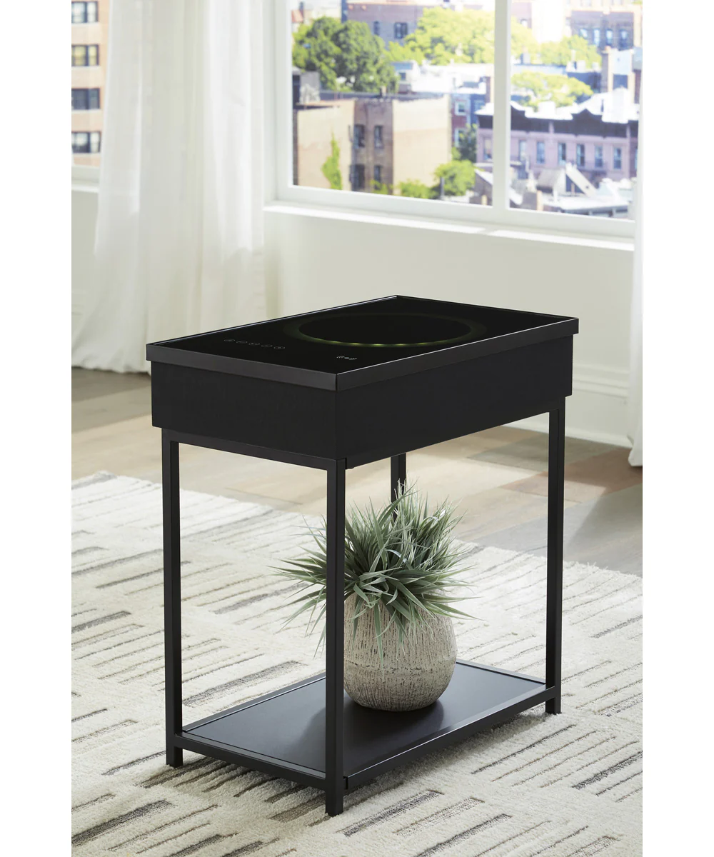 Gemmet Accent Table with Speaker Black - Image 2