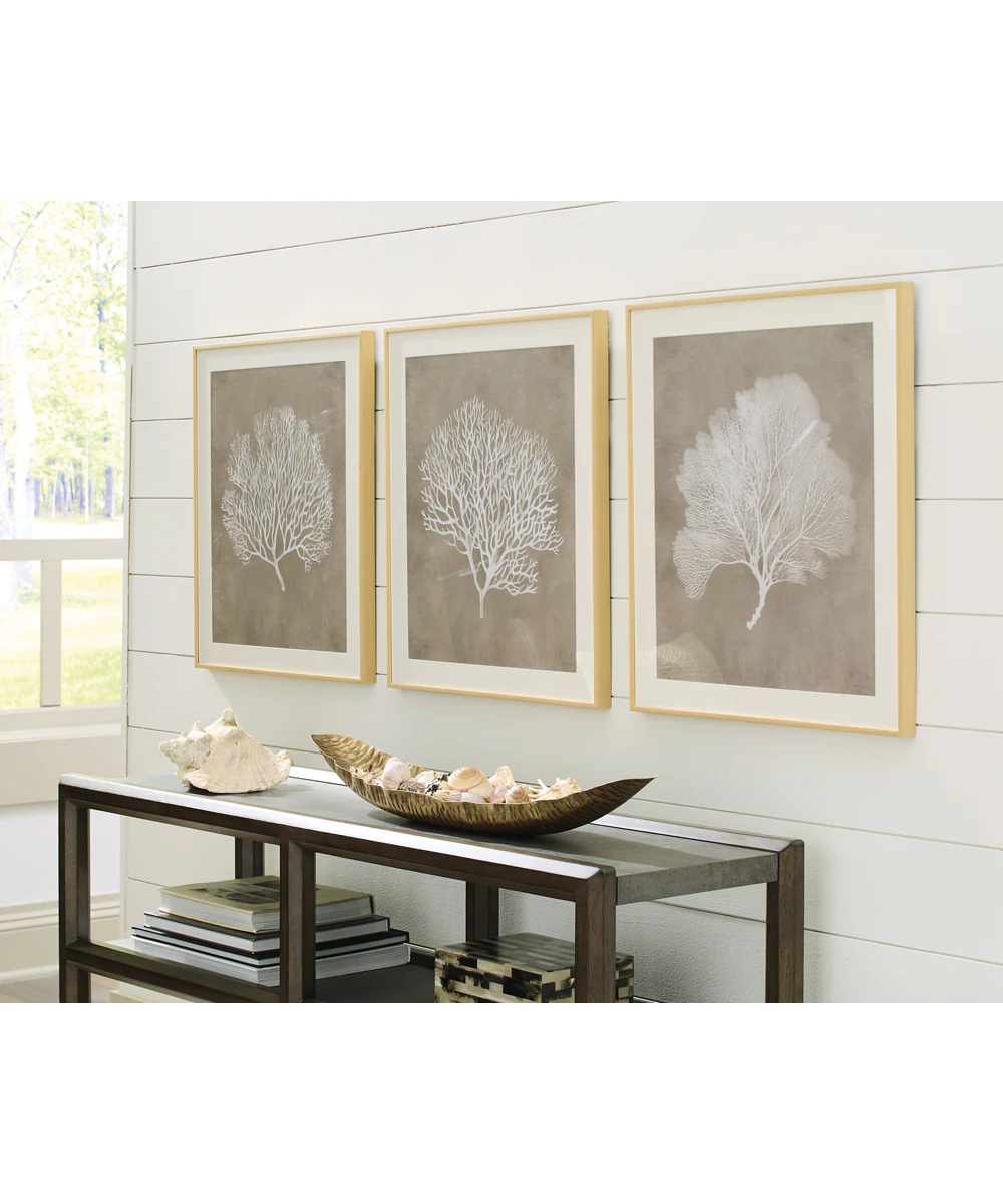Hendridge Wall Art Set Set of 3 Taupe/White - Image 2