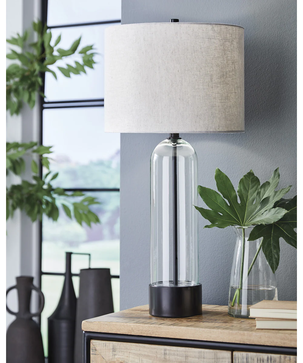 Kerrbrook Glass Table Lamp Clear/Black - Image 2