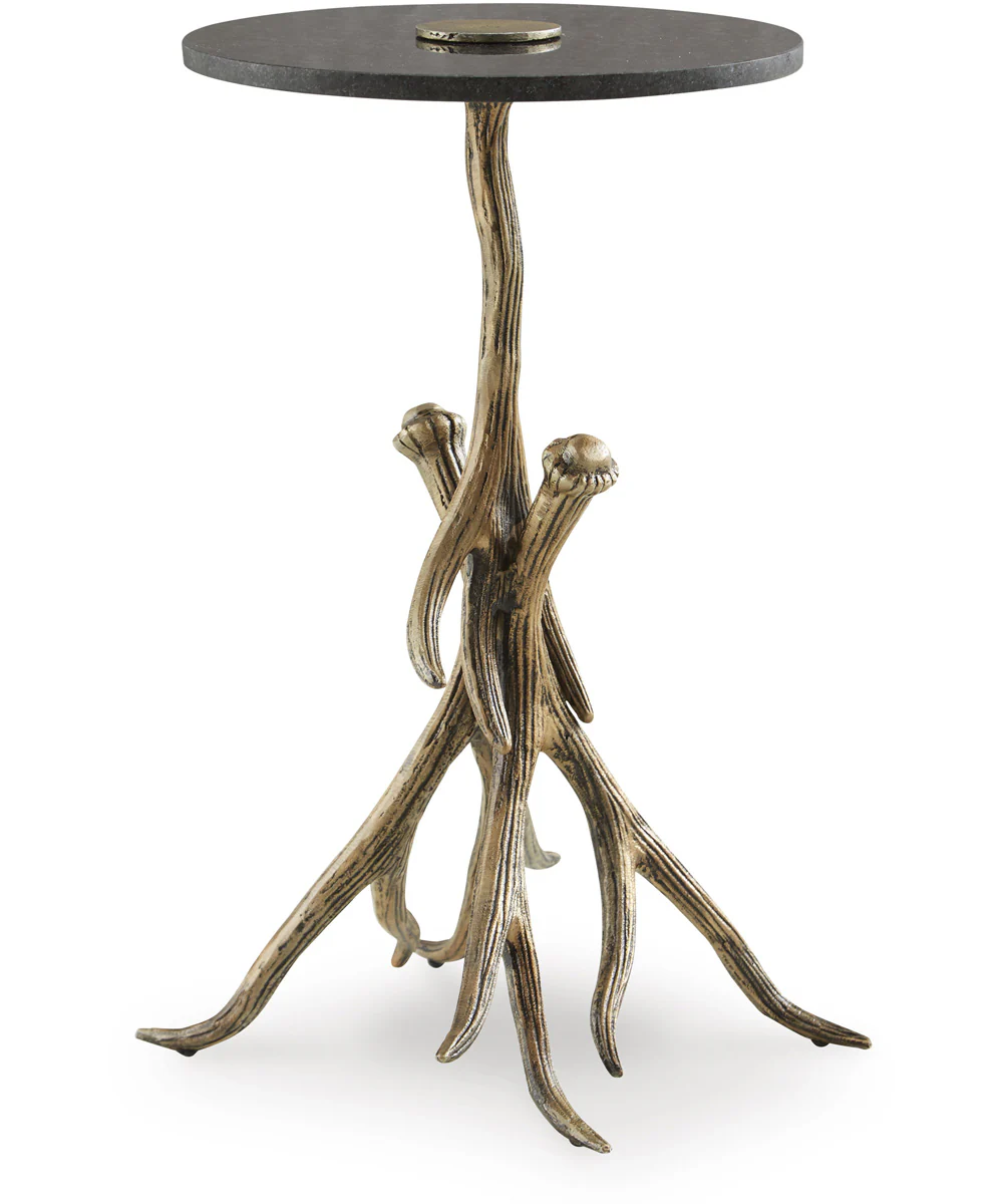 Lemkins Accent Table Black/Antique Gold