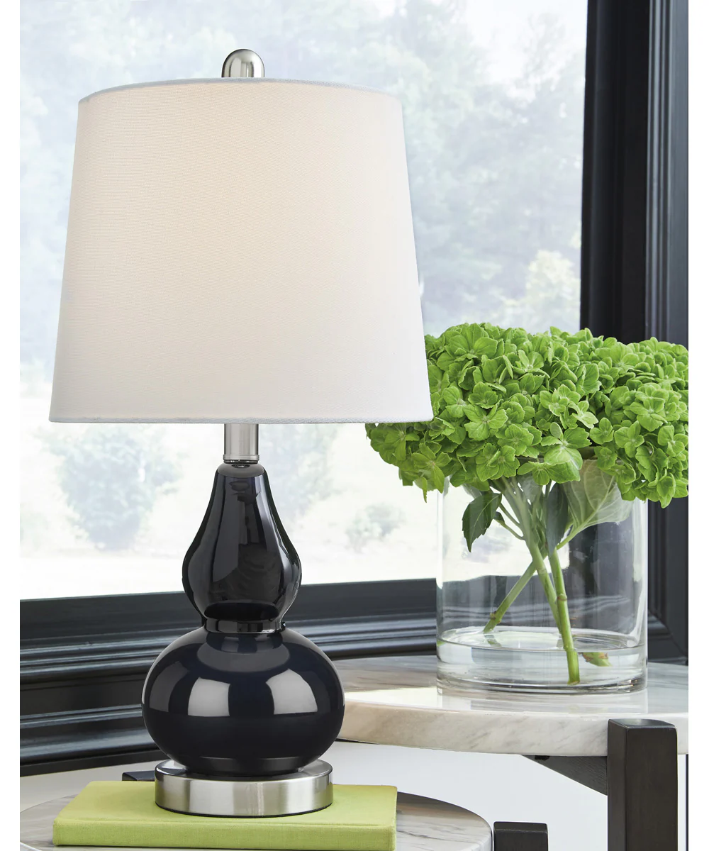Makana Glass Table Lamp (1/CN) Navy