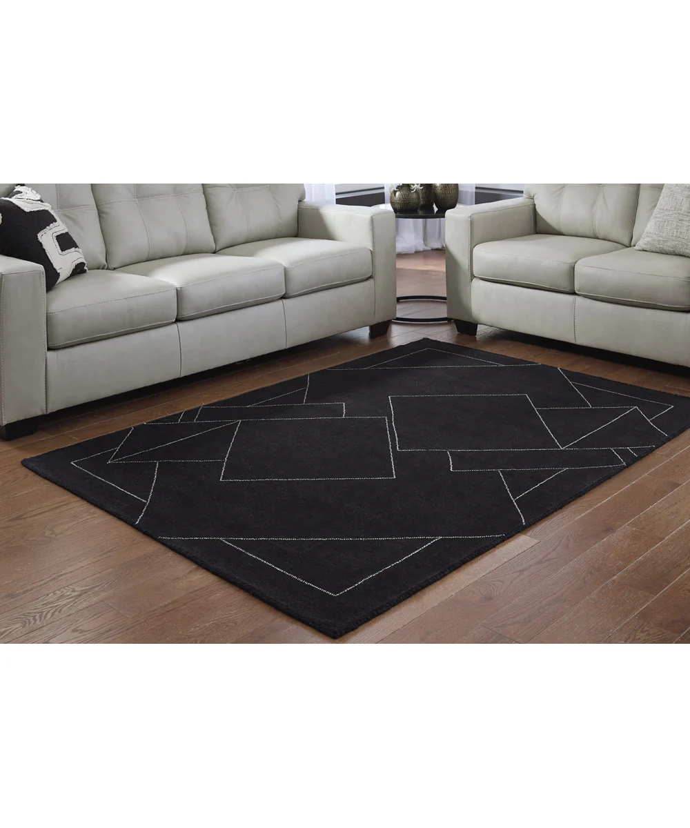 Marav Medium Rug Black/White - Image 2
