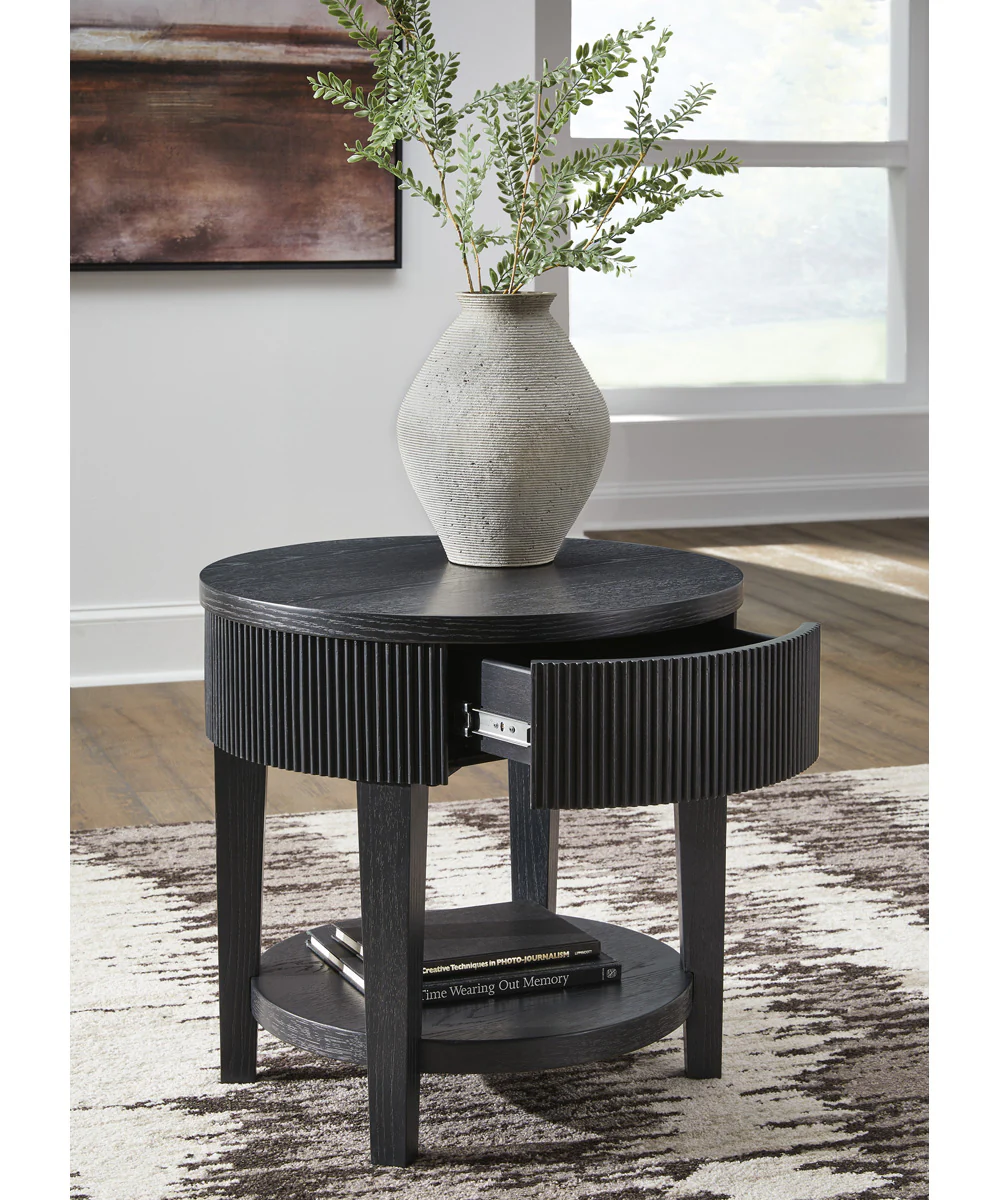 Marstream Round End Table Black - Image 2