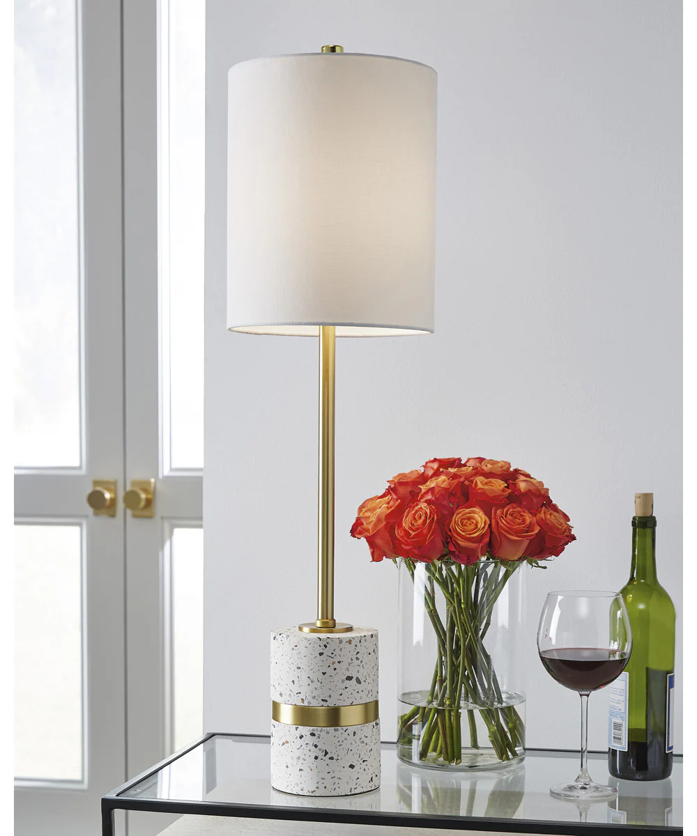 Maywick Metal Table Lamp White/Brass - Image 2
