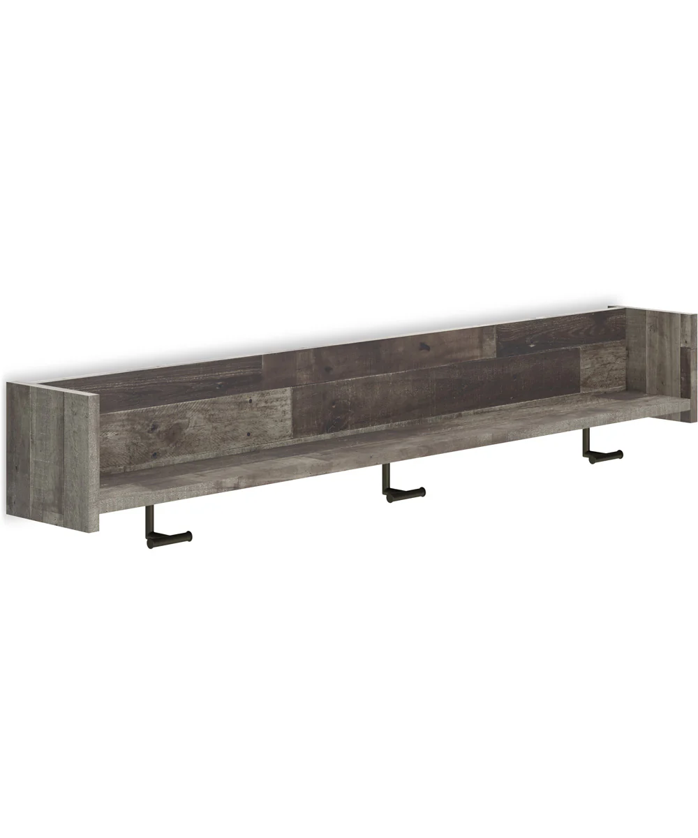 Neilsville Wall Mounted Coat Rack w/Shelf Multi Gray
