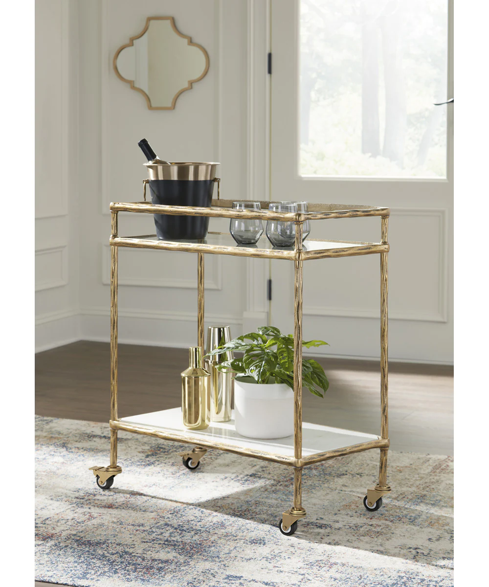 Plattfield Bar Cart Antique Gold - Image 2