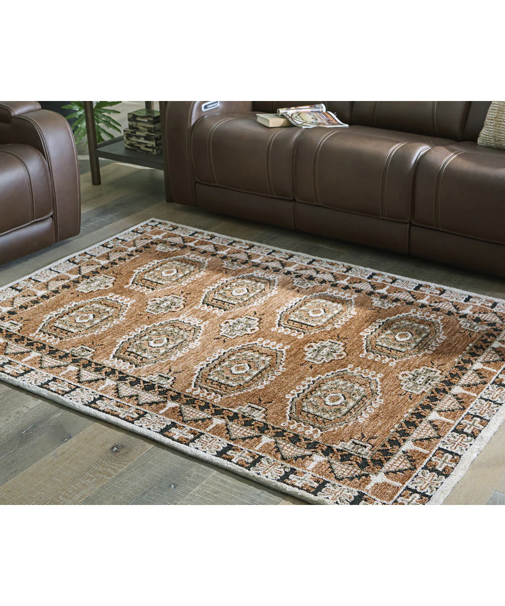 Qaabiz Medium Rug Sienna/Ivory/Black - Image 2