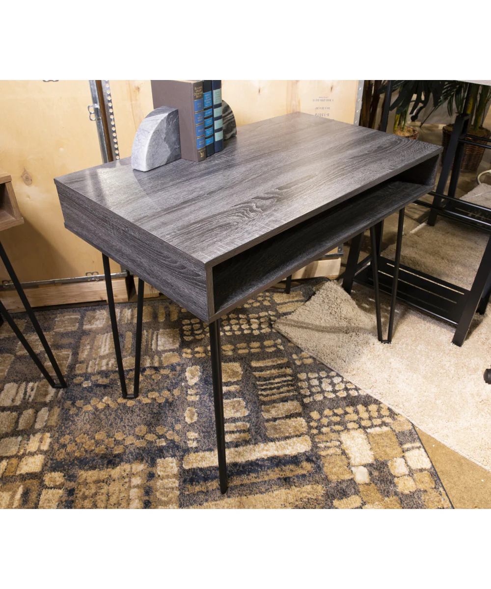 Strumford Home Office Desk Charcoal/Black