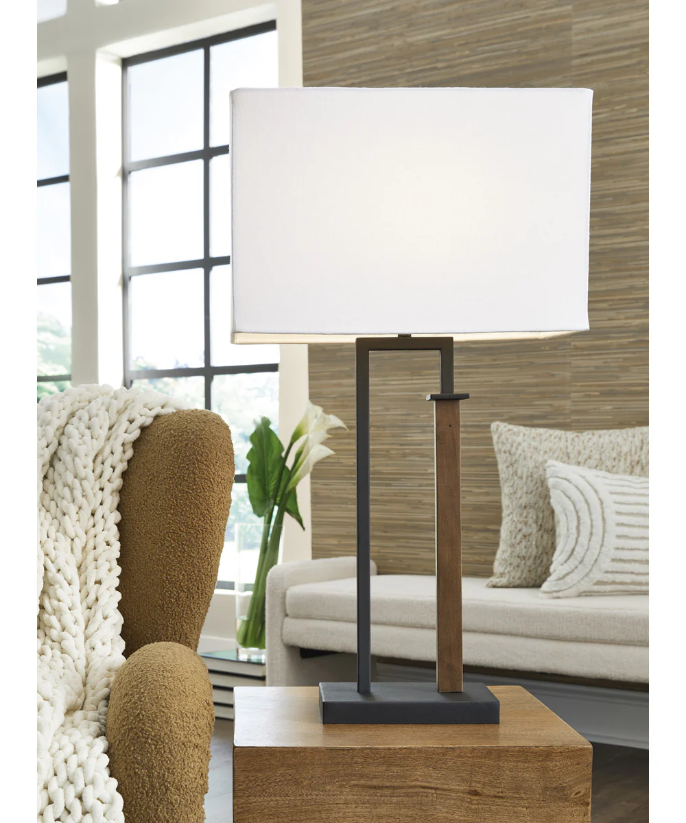 Voslen Metal Table Lamp Set of 2 Black/Brown - Image 2