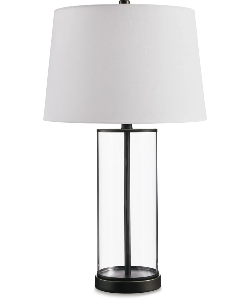 Wilmburgh Glass Table Lamp Set of 2 Clear/Bronze