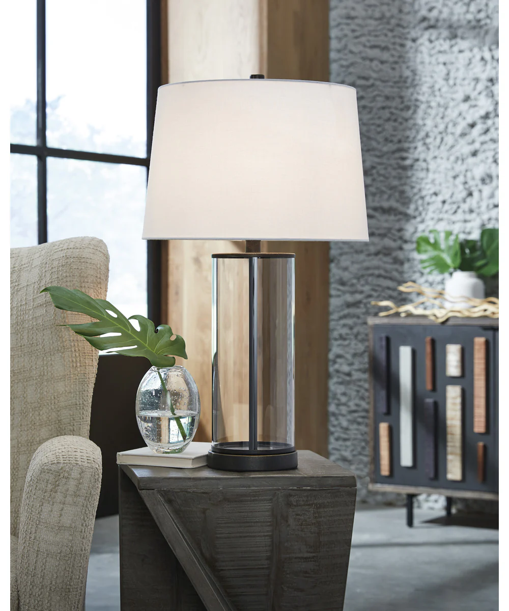Wilmburgh Glass Table Lamp Set of 2 Clear/Bronze - Image 2