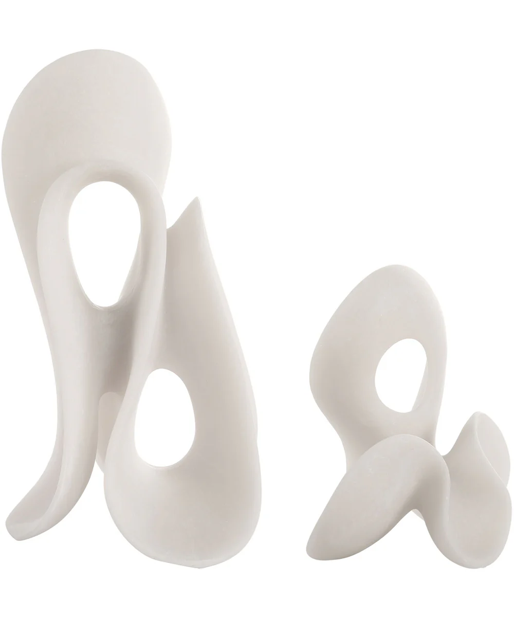Silent Wave White Sculptures Set of 2 - Image 4