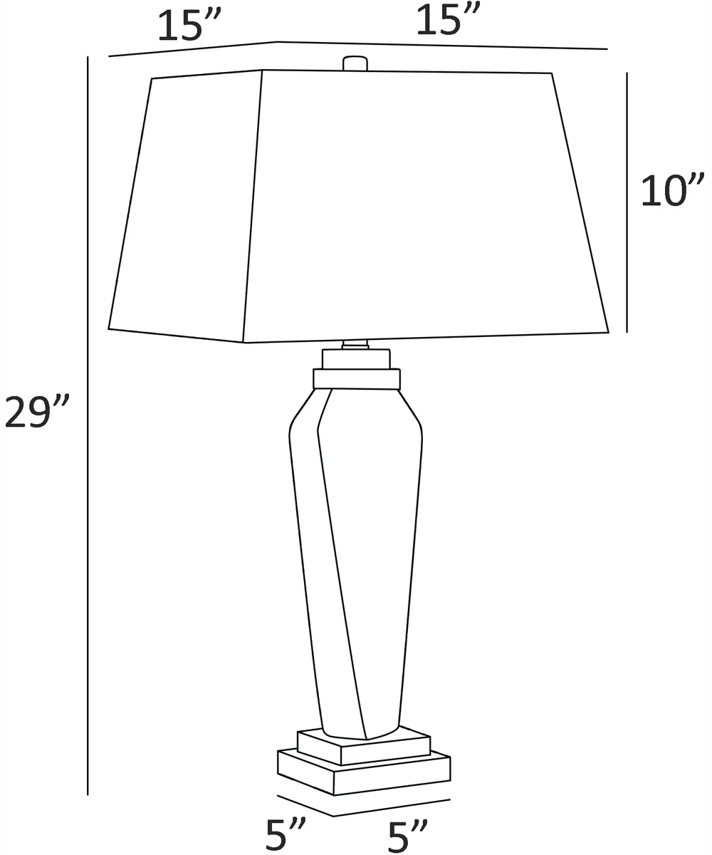 Silvino 1-Light Table Lamp Brushed Nickel/Dark Grey Poly/White Linen Shade - Image 4