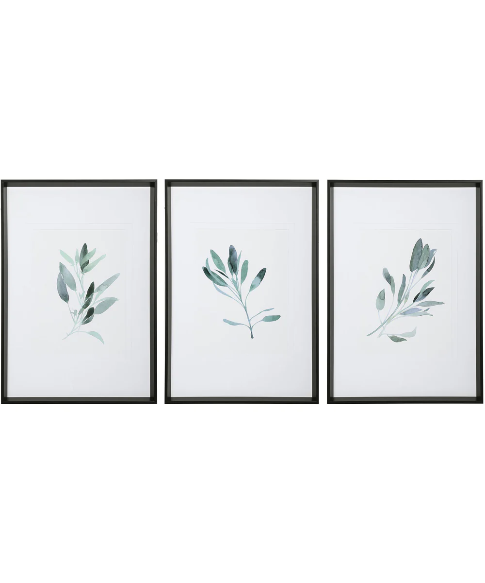 Simple Sage Watercolor Prints Set of 3