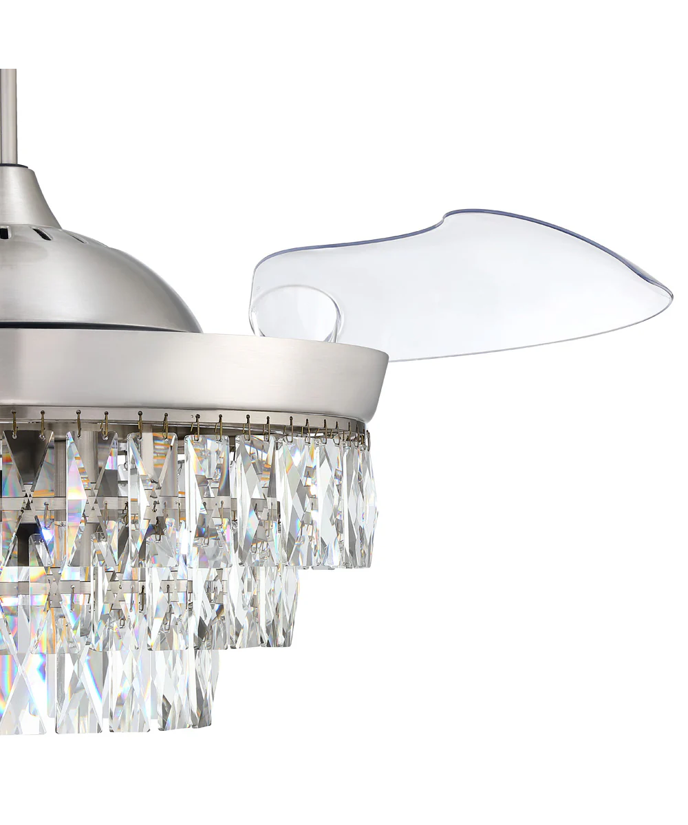 Sofia 42 Hidden Blades 6-Light Fan Brushed Polished Nickel - Image 3