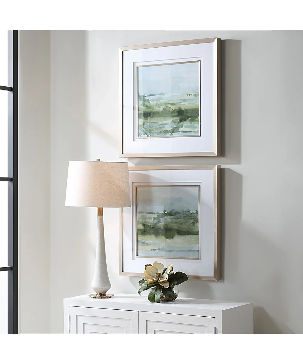 Soft Sage Abstract Landscape Prints Set of 2 - Image 3