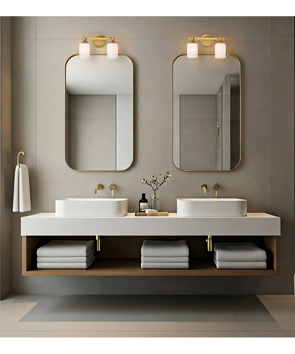 Solara 2-Light Vanity & Wall Natural Brass - Image 2