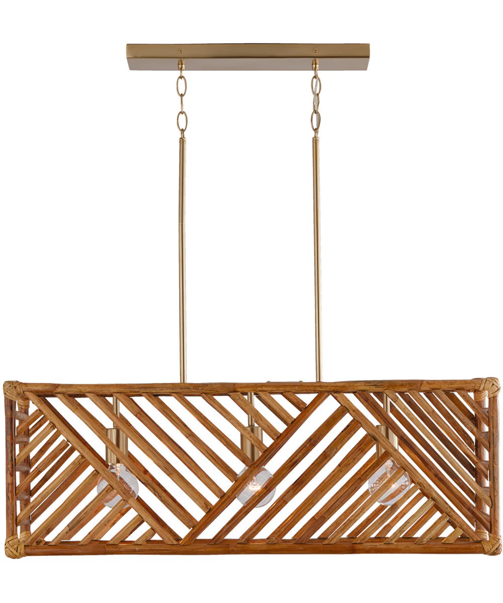 Soleil 3-Light Island Matte Brass